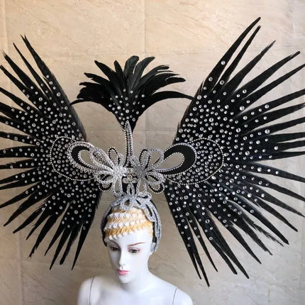The Stardust Tropicana Samba Crown – Feather & Rhinestone Stage Headdress