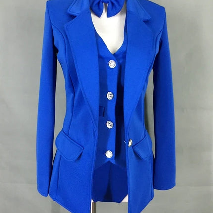 Red Yellow Blazer Vest 3 Piece Set Women Jazz Dance Team Performance Clothes Singer Bar Concert Nightclub Party Dance Costume