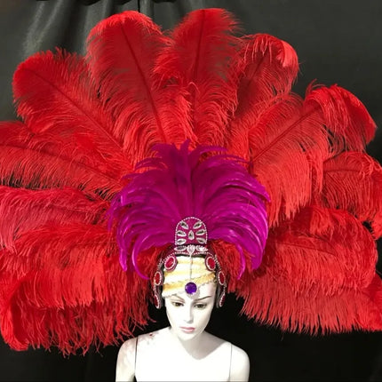 The Stardust Samba Enchantment – Exquisite Feathered Dance & Stage Headdress