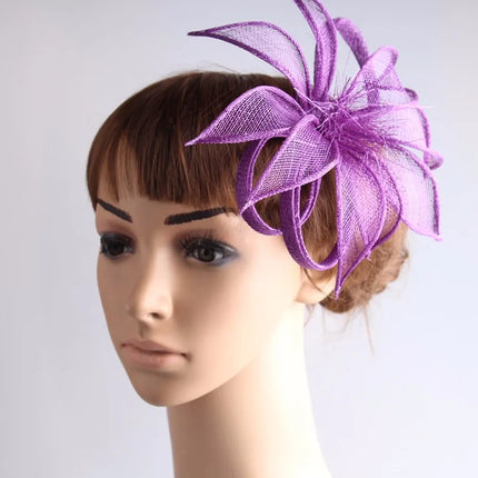 16cm Sinamay Floral Bow Fascinator Hair Clip Kentucky Derby Cocktail Tea Party Hat