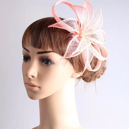 16cm Sinamay Floral Bow Fascinator Hair Clip Kentucky Derby Cocktail Tea Party Hat