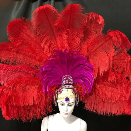 The Stardust Samba Enchantment – Exquisite Feathered Dance & Stage Headdress