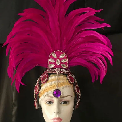 The Stardust Samba Enchantment – Exquisite Feathered Dance & Stage Headdress