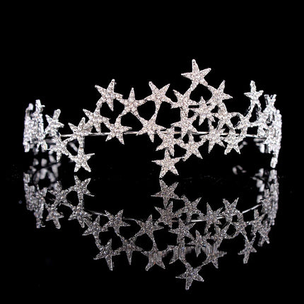 Crystal Star Tiara Crown Headband Hairpiece