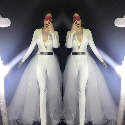 Nightclub Prom Costume Female Singer Dancer Jumpsuit Bar Party Show Stage Outfit