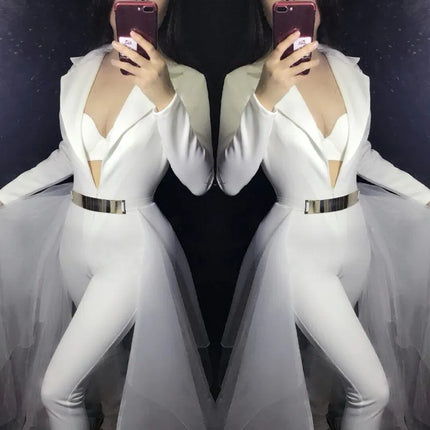 Nightclub Prom Costume Female Singer Dancer Jumpsuit Bar Party Show Stage Outfit