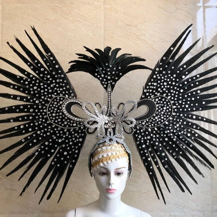 The Stardust Tropicana Samba Crown – Feather & Rhinestone Stage Headdress
