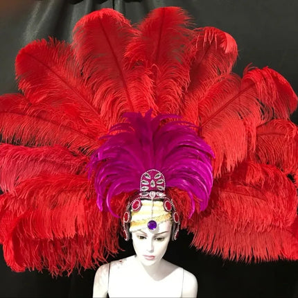 The Stardust Samba Enchantment – Exquisite Feathered Dance & Stage Headdress