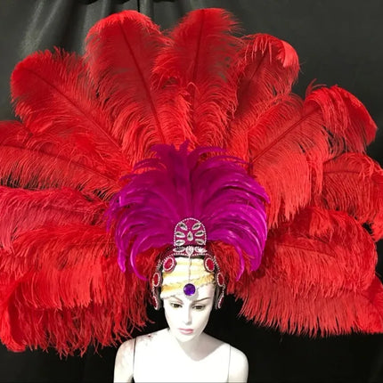 The Stardust Samba Enchantment – Exquisite Feathered Dance & Stage Headdress