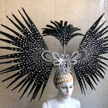 The Stardust Tropicana Samba Crown – Feather & Rhinestone Stage Headdress