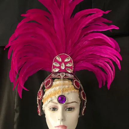 The Stardust Samba Enchantment – Exquisite Feathered Dance & Stage Headdress