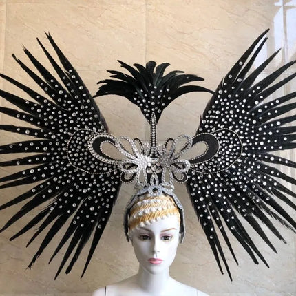The Stardust Tropicana Samba Crown – Feather & Rhinestone Stage Headdress
