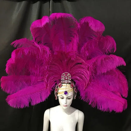 The Stardust Samba Enchantment – Exquisite Feathered Dance & Stage Headdress