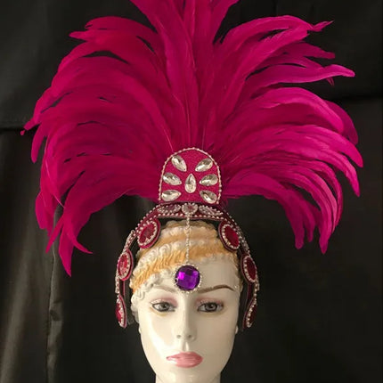 The Stardust Samba Enchantment – Exquisite Feathered Dance & Stage Headdress