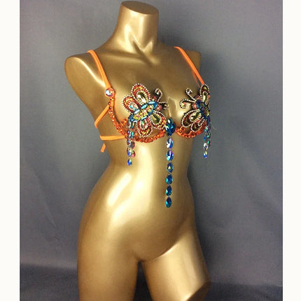The Stardust Empress Sirena – Deluxe Rhinestone & Stone Samba Carnival Wire Bra