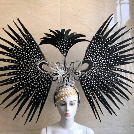 The Stardust Tropicana Samba Crown – Feather & Rhinestone Stage Headdress
