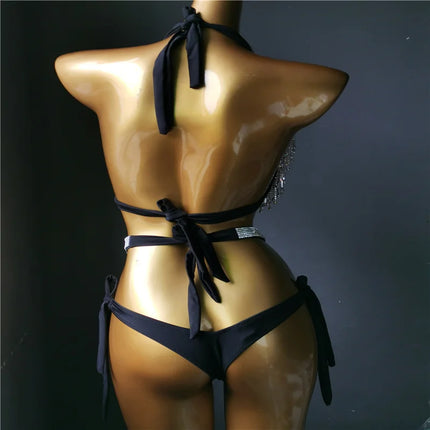 The Venus Vacation Classic Diamond Bikini – Heavy Shimmer Showgirl Swim Set