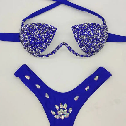 The Venus Vacation Rhinestone Bikini – Diamond Showgirl Performance Swim Set