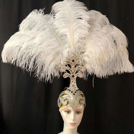 The Stardust Samba Queen – Premium Feathers & Rhinestones Carnival Headdress