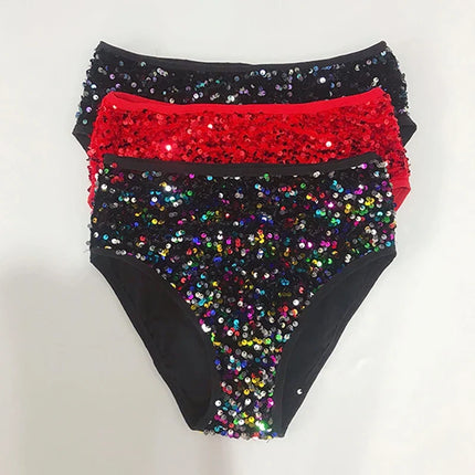 Sequined High-Waist Pole Dance Shorts & Gogo Performance Bottoms