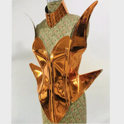 Laser Stage Costume Nightclub DJ Singer Future Technology Performance Clothes Leather Irregular Bodysuit Dress Show Rave Outfits