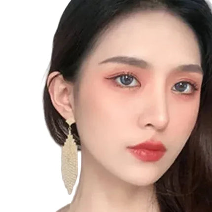 Vintage Crystal Tassel Drop Earrings – Elegant Geometric Multi-Strand Statement Earrings for Weddings, Galas & Evening Wear