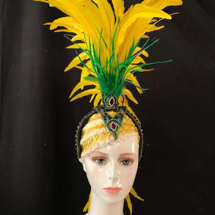 The Stardust Samba Radiance – Elegant Feathered Stage & Carnival Headdress