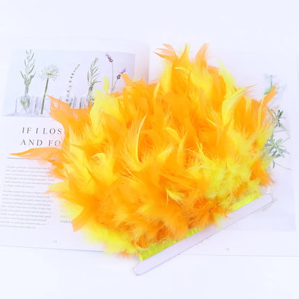 Fluffy Turkey Feathers Trim Ribbon Fringe