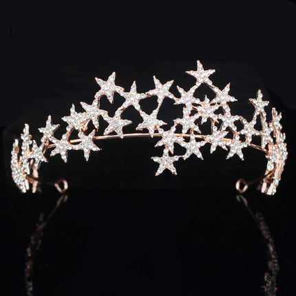 Crystal Star Tiara Crown Headband Hairpiece