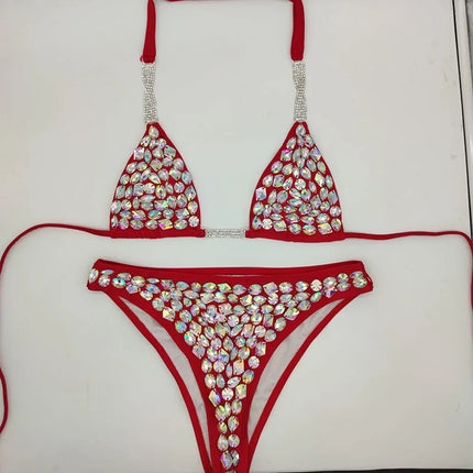 The Venus Horizon Rhinestone Bikini – Premium Crystal Triangle Showgirl Set