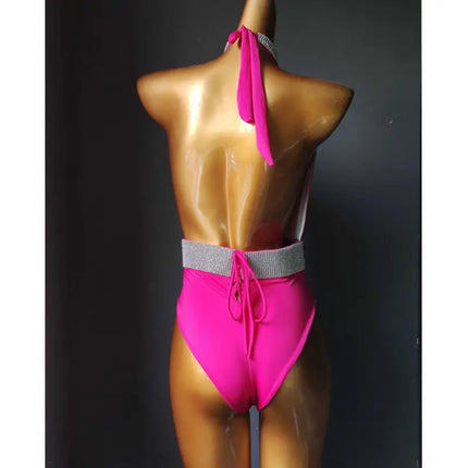 Classic Rhinestone Push-Up Performance Set – Shimmering Crystal Bandage Costume & Bling Two-Piece for GoGo Dancers & Festivals