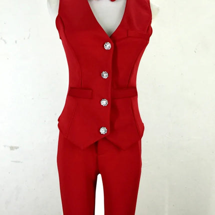 Tailored Vest & Trouser 3-Piece Suit Set with Matching Bow Tie Stage Costume