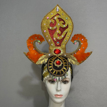 FASHIONABLE AND EXQUISITE HEADDRESS FEATHERS SAMBA DANCE CARNIVAL HALLOWEEN PARTY LATIN DANCE BAR PERFORMANCE HAT MASQUERADE
