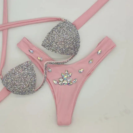The Venus Vacation Rhinestone Bikini – Diamond Showgirl Performance Swim Set