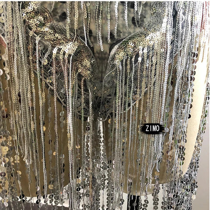 Sparkly Sequins Fringe Bodysuit Women's Sexy Dancer Show Leotard
