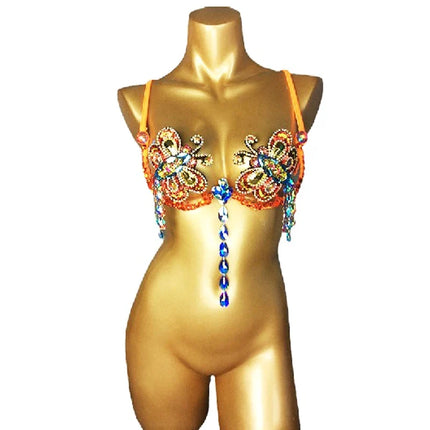 The Stardust Empress Sirena – Deluxe Rhinestone & Stone Samba Carnival Wire Bra