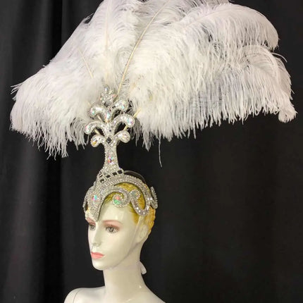 The Stardust Samba Queen – Premium Feathers & Rhinestones Carnival Headdress