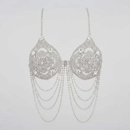 Dazzling Crystal Tassel Bra Chain & Skirt Bikini Body Jewelry Set