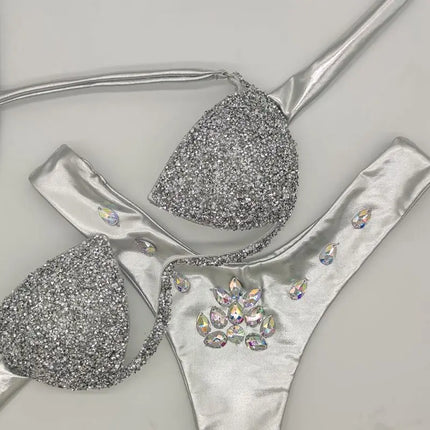 The Venus Vacation Rhinestone Bikini – Diamond Showgirl Performance Swim Set