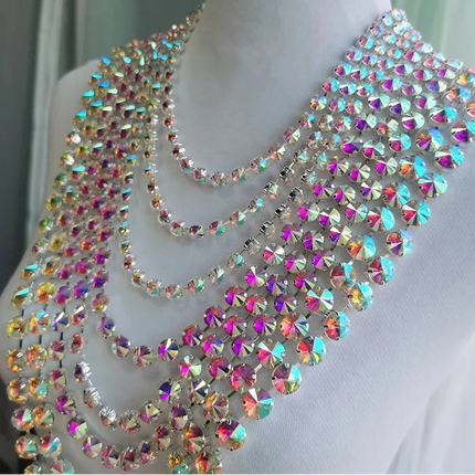 Sparkly Crystal AB Glass Chain Necklace