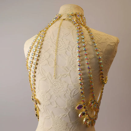 Glass Rhinestone Crystal Choker Body Jewelry