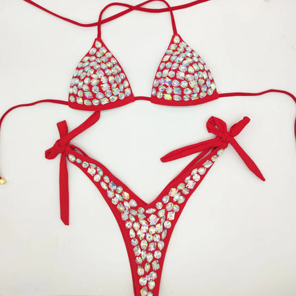 Strappy Rhinestone Bandage Set – Exotic Crystal Cross-Wrap & Bling Suit for Luxury Parties