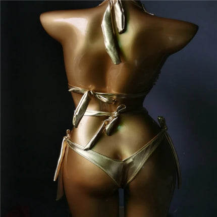 The Venus Vacation Classic Diamond Bikini – Heavy Shimmer Showgirl Swim Set