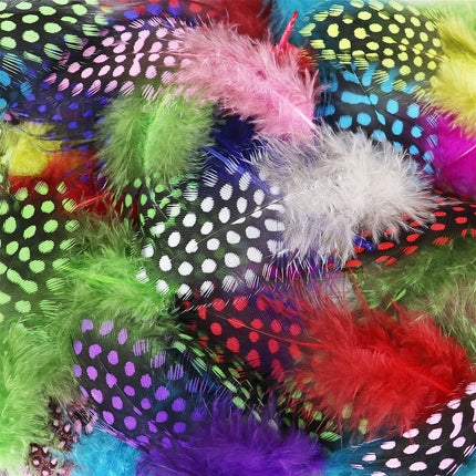 Natural Spotted Guinea Fowl Feathers 100PC