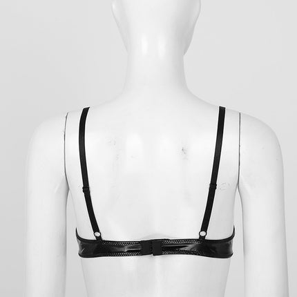 Patent Leather Underwired Open-Cup Bra