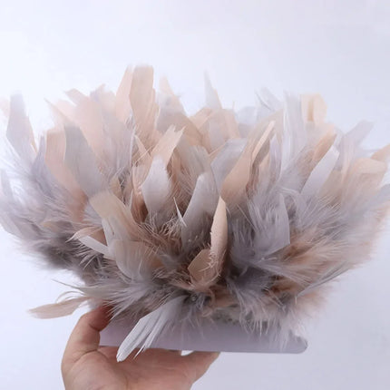 Fluffy Turkey Feathers Trim Ribbon Fringe