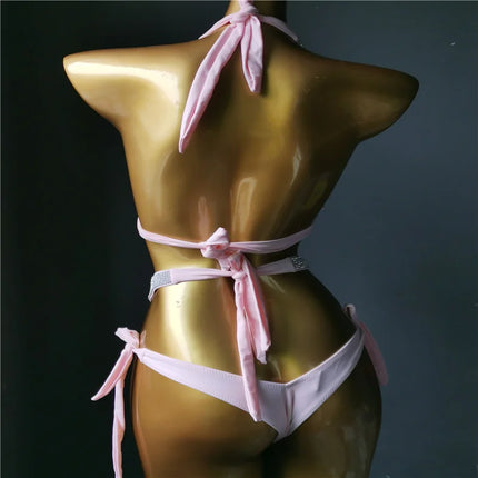 The Venus Vacation Classic Diamond Bikini – Heavy Shimmer Showgirl Swim Set