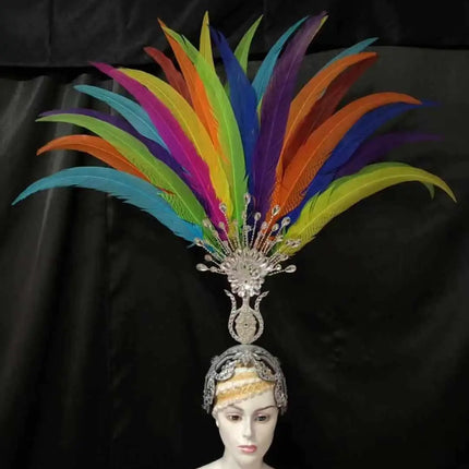 The Stardust Aurora – Premium Feathered Samba Carnival Headdress