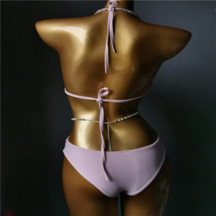 The Venus Vacation Classic Crystal Bikini – Ultra-Glam Rhinestone Showgirl Swim Set