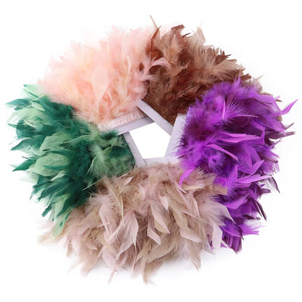 Fluffy Turkey Feathers Trim Ribbon Fringe